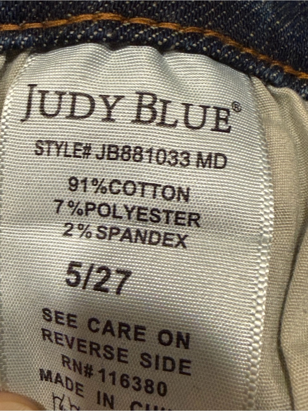 Judy Blue Indigo Flare Jeans with Decorative Stitching 0013 - Picture 13 of 14